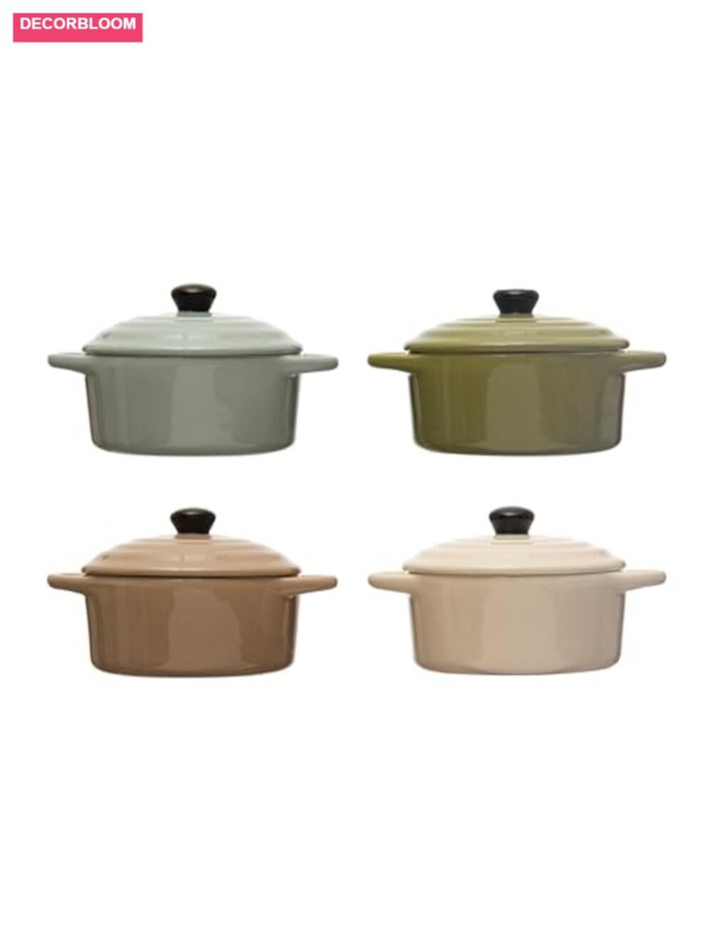 Stoneware Mini Bake Pans with Lids Set of 4 Dishwasher Safe